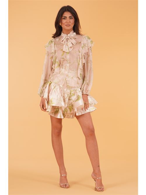 Camicia in georgette fantasia twins fantasy | T4853TBEIGE